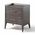 Table de nuit en bois gris avec trois tiroirs dimensions 40 x 30 x 60cm