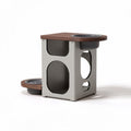 Table de repas pour animaux avec plateaux en acier inoxydable 60 x 40 x 50cm