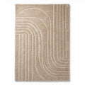Tapis en laine beige 120 x 75 x 2cm pour salon ou chambre à coucher