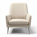 Fauteuil en tissu beige avec accoudoirs dimensions 70 x 80 x 90cm