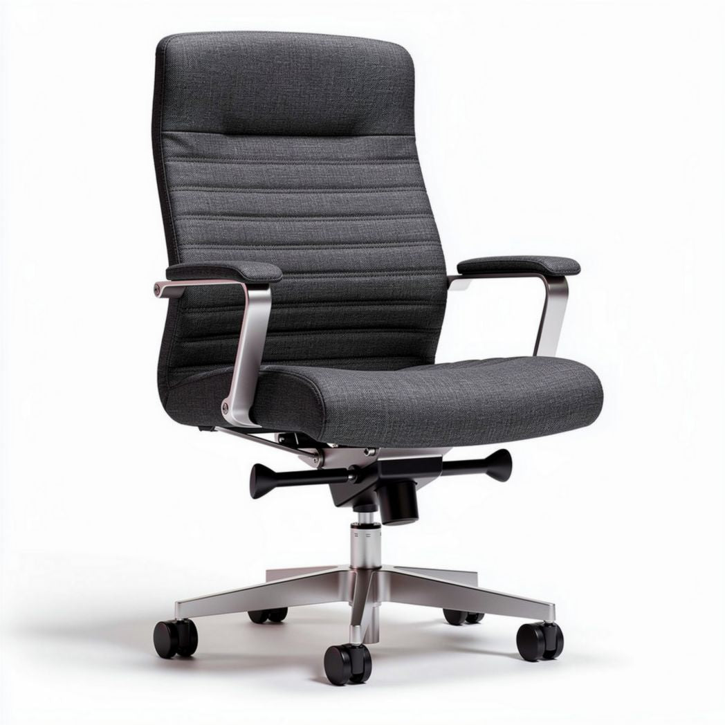 Fauteuil de bureau ergonomique en tissu gris avec roulettes taille 60 x 60 x 100 cm